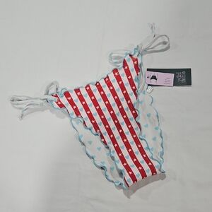 Wild Fable Red and White Striped Bikini Bottom